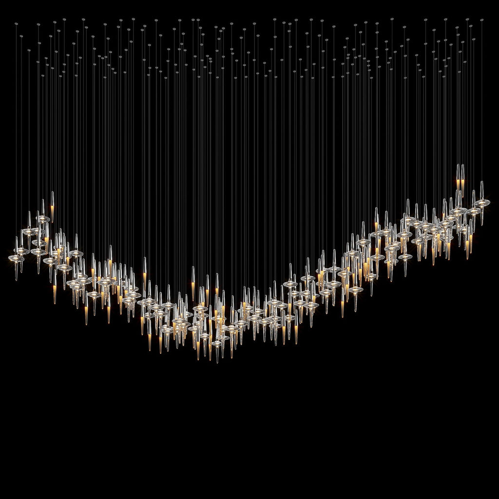 Crystal Icicle Saucer Chandelier