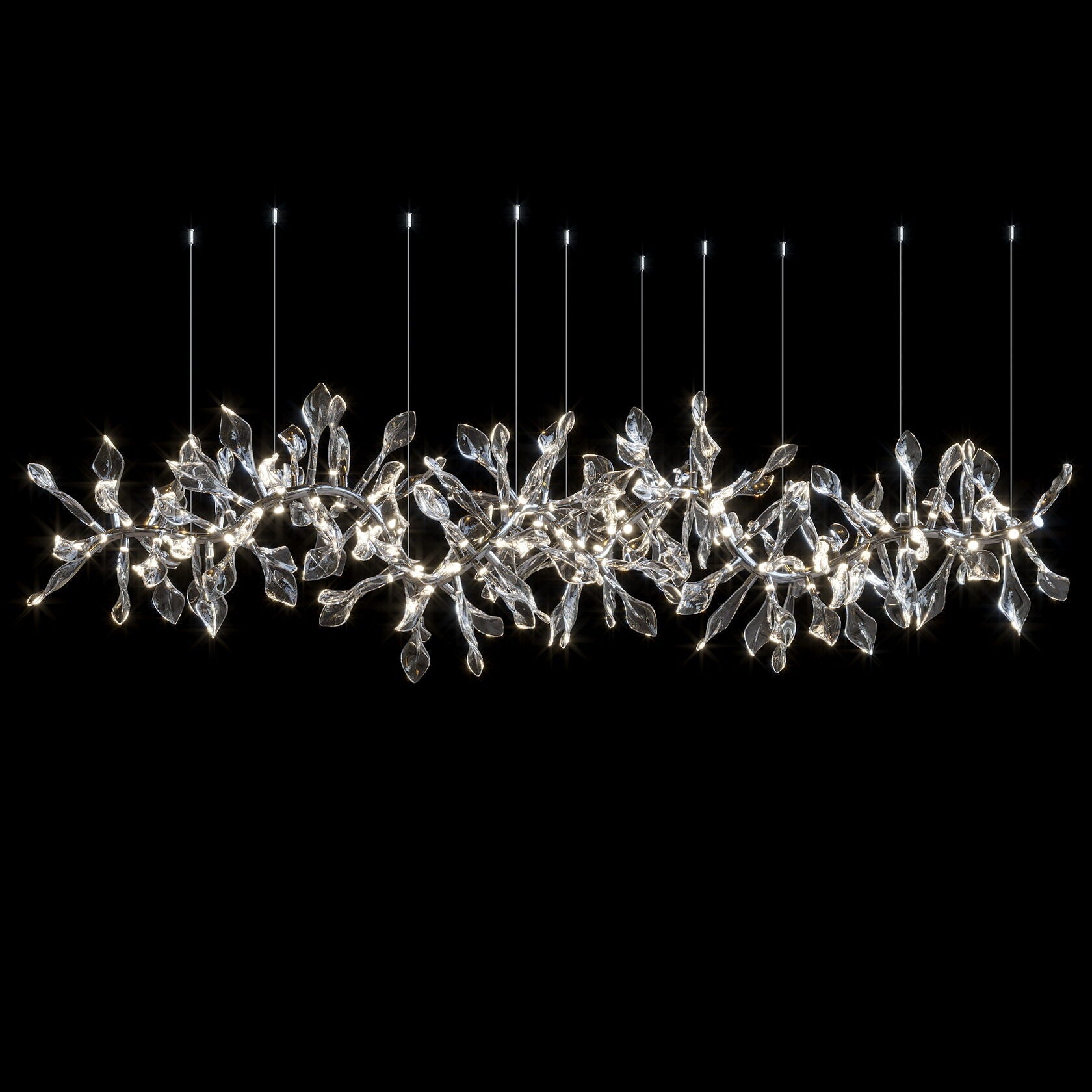 White Calla Orbit Chandelier
