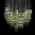 Green Crystal Rain Chandelier