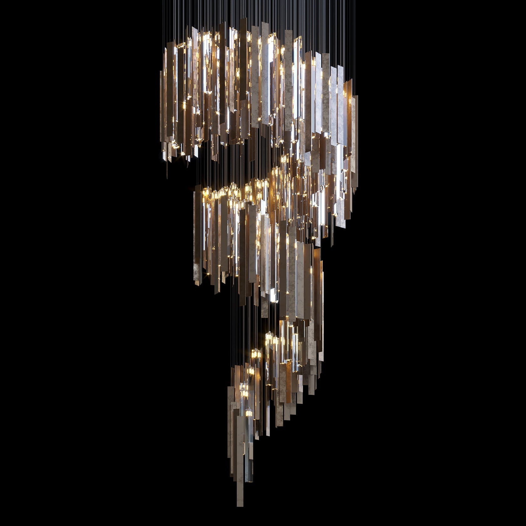 Crystal Ribbon Waterfall Chandelier
