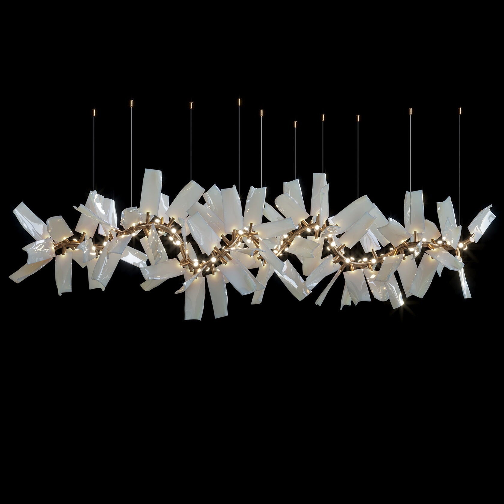 White Porcelain Shard Chandelier