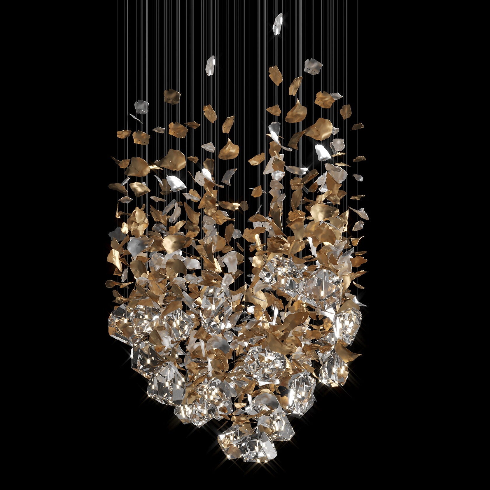Crystal Leaf Scatter Chandelier