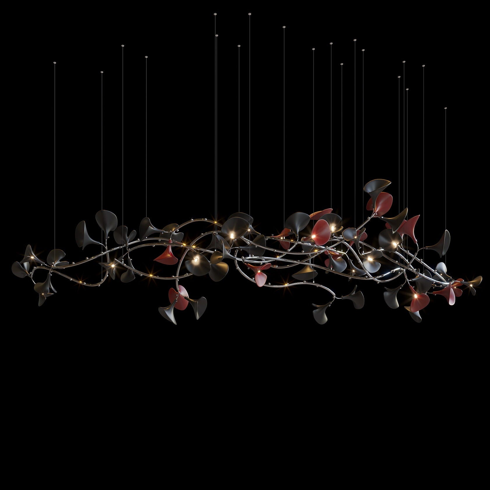 Monochrome Calla Vine Chandelier