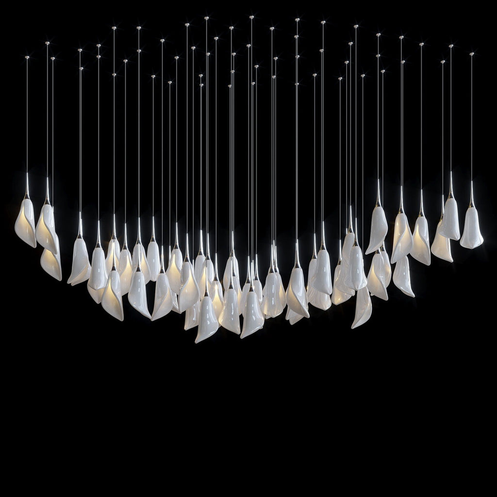 White Petal Drop Chandelier