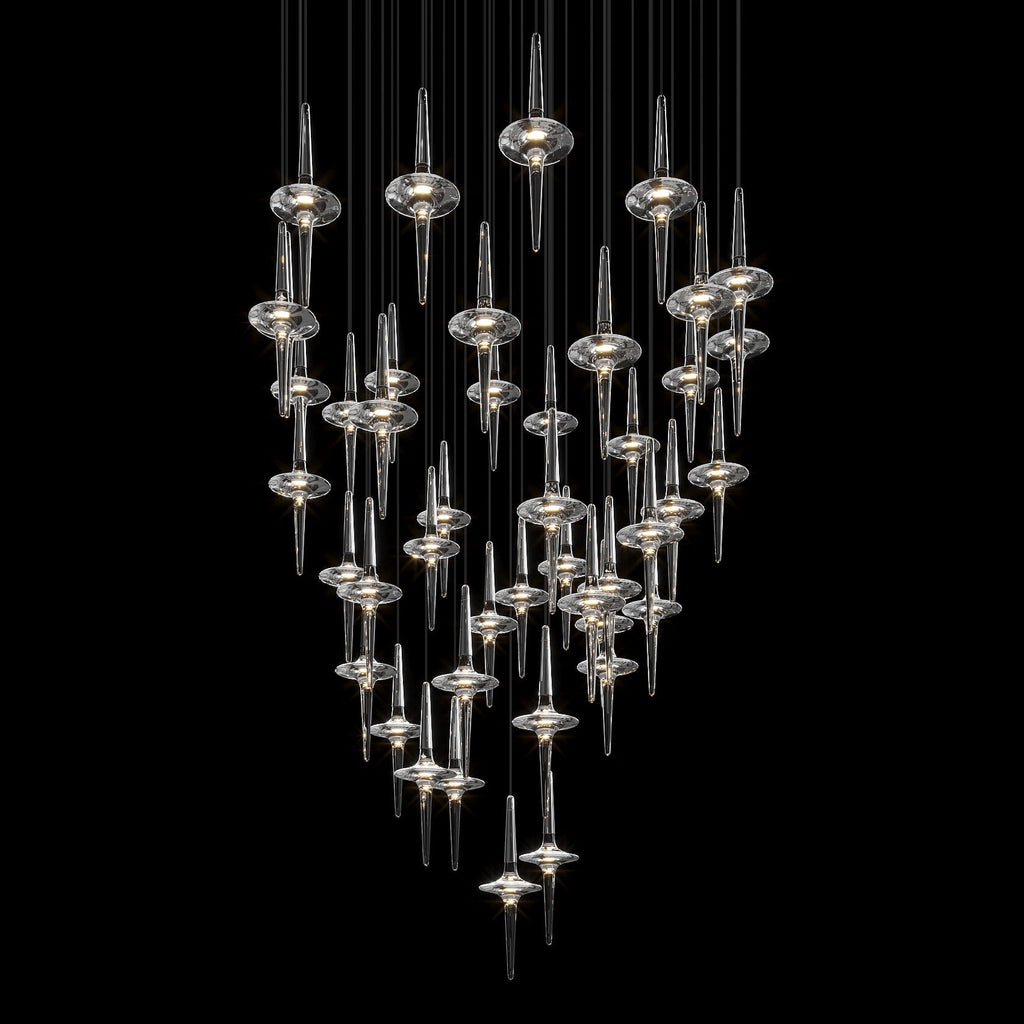 Crystal Icicle Saucer Chandelier