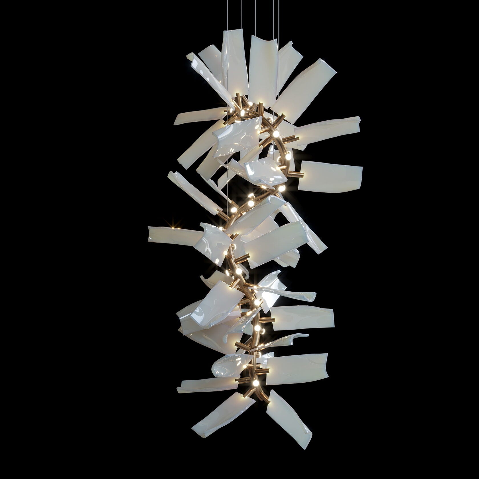 White Porcelain Shard Chandelier
