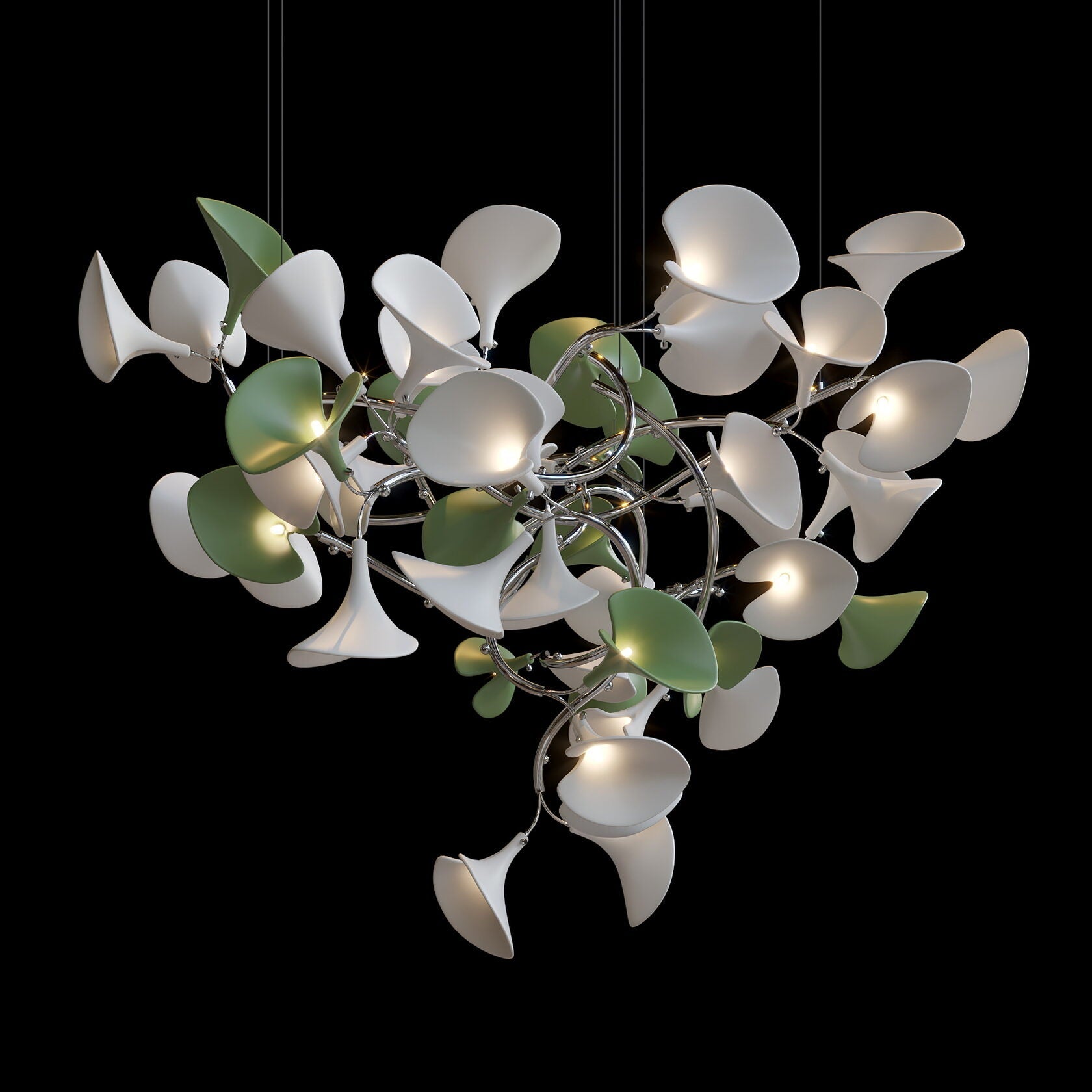 Monochrome Calla Vine Chandelier