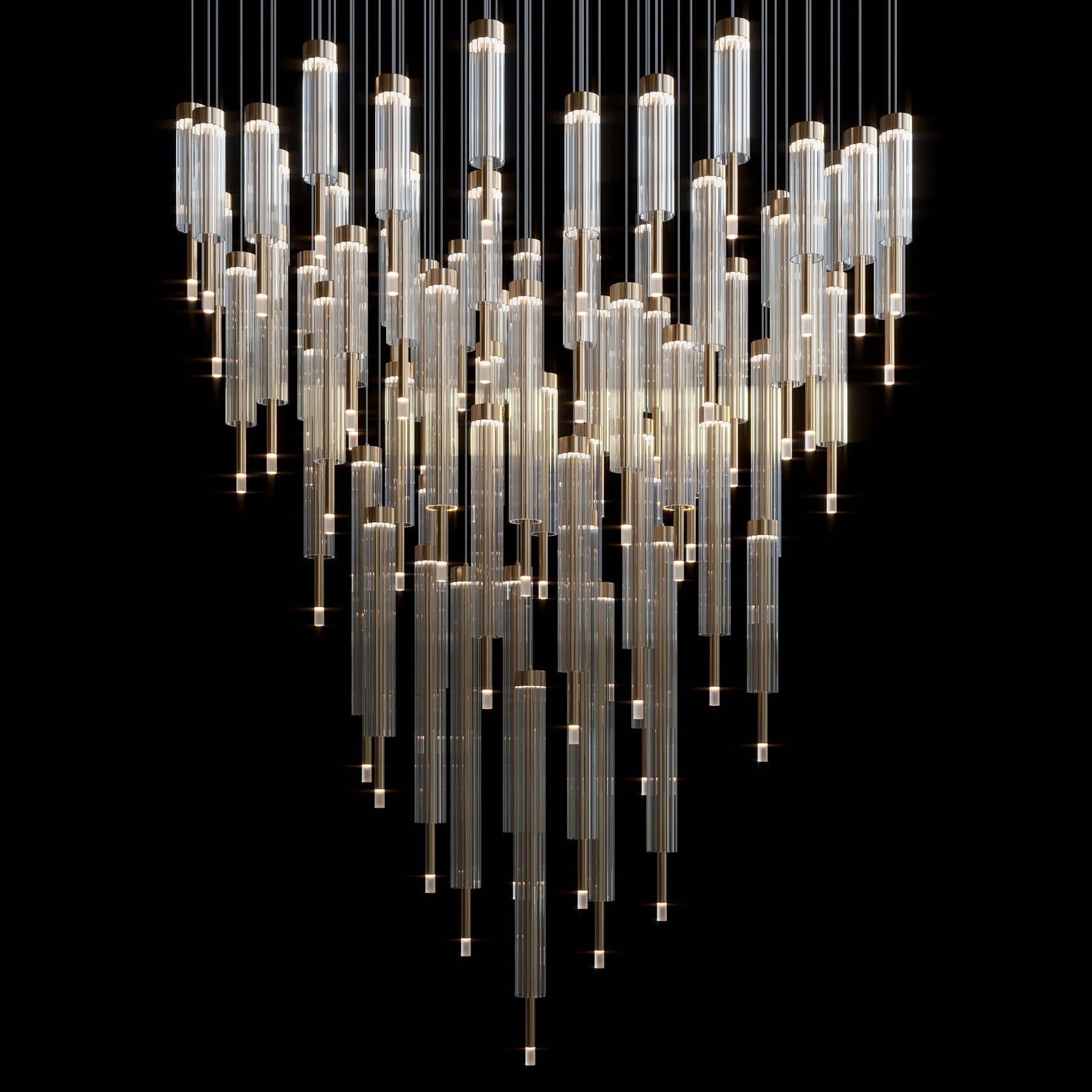 Crystal Tube Rain Chandelier