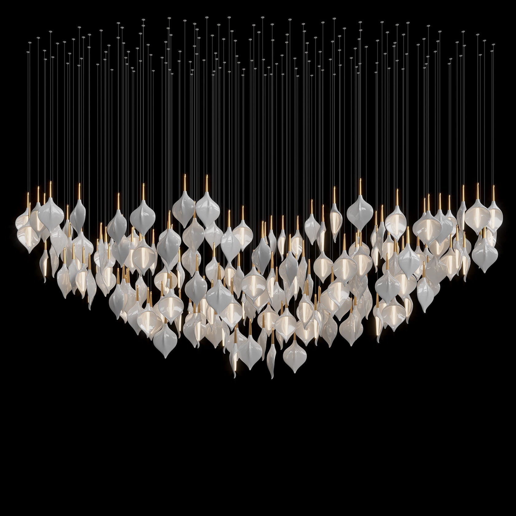 Gold Petal Cluster Chandelier