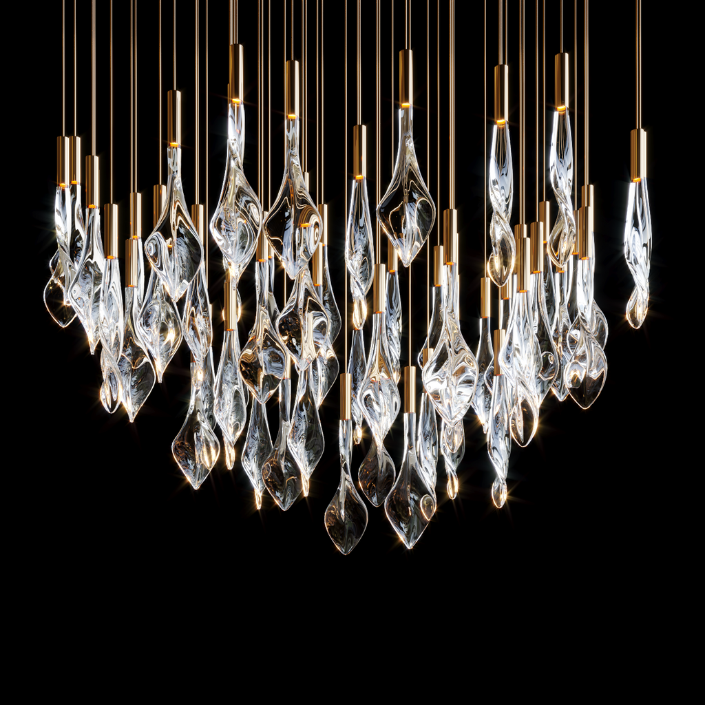 Crystal Flame Rain Chandelier