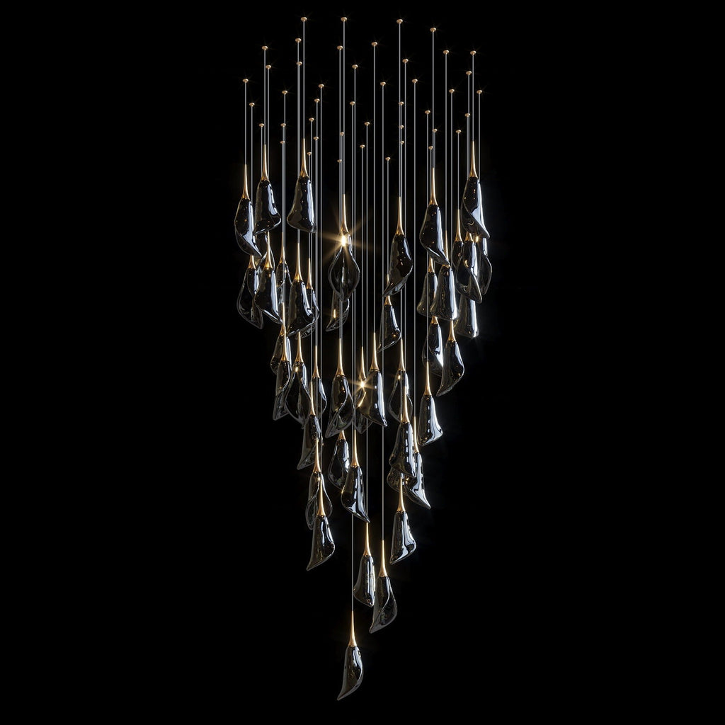 White Petal Drop Chandelier