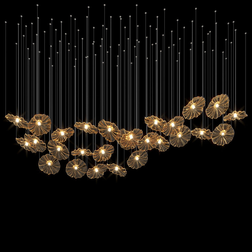 Amber Ruffle Bloom Chandelier