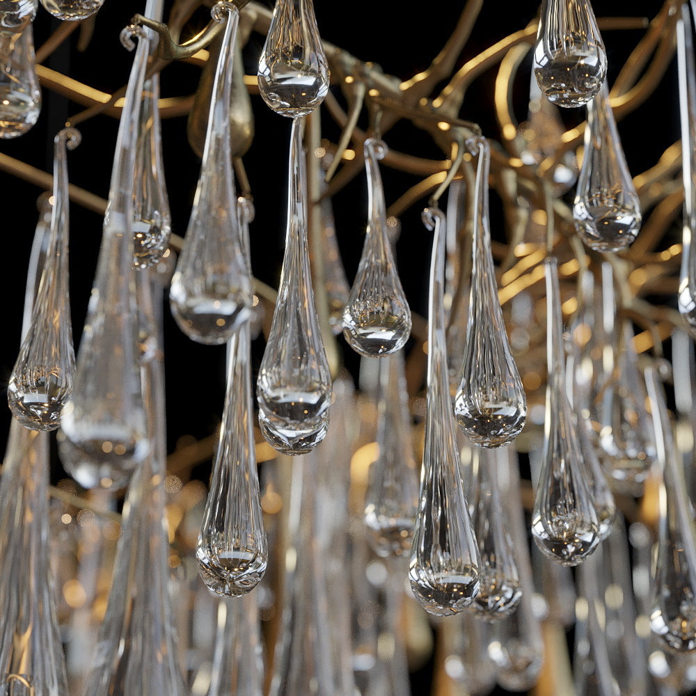 Olive Leaf Rain Chandelier