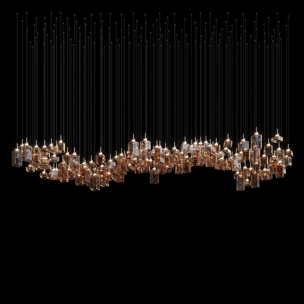 Amber Block Cascade Chandelier