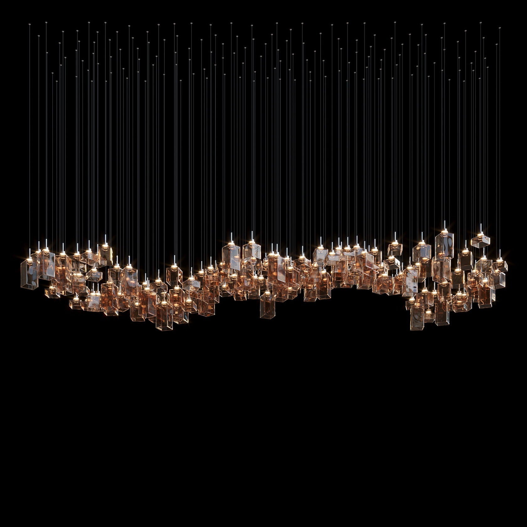 Amber Block Cascade Chandelier