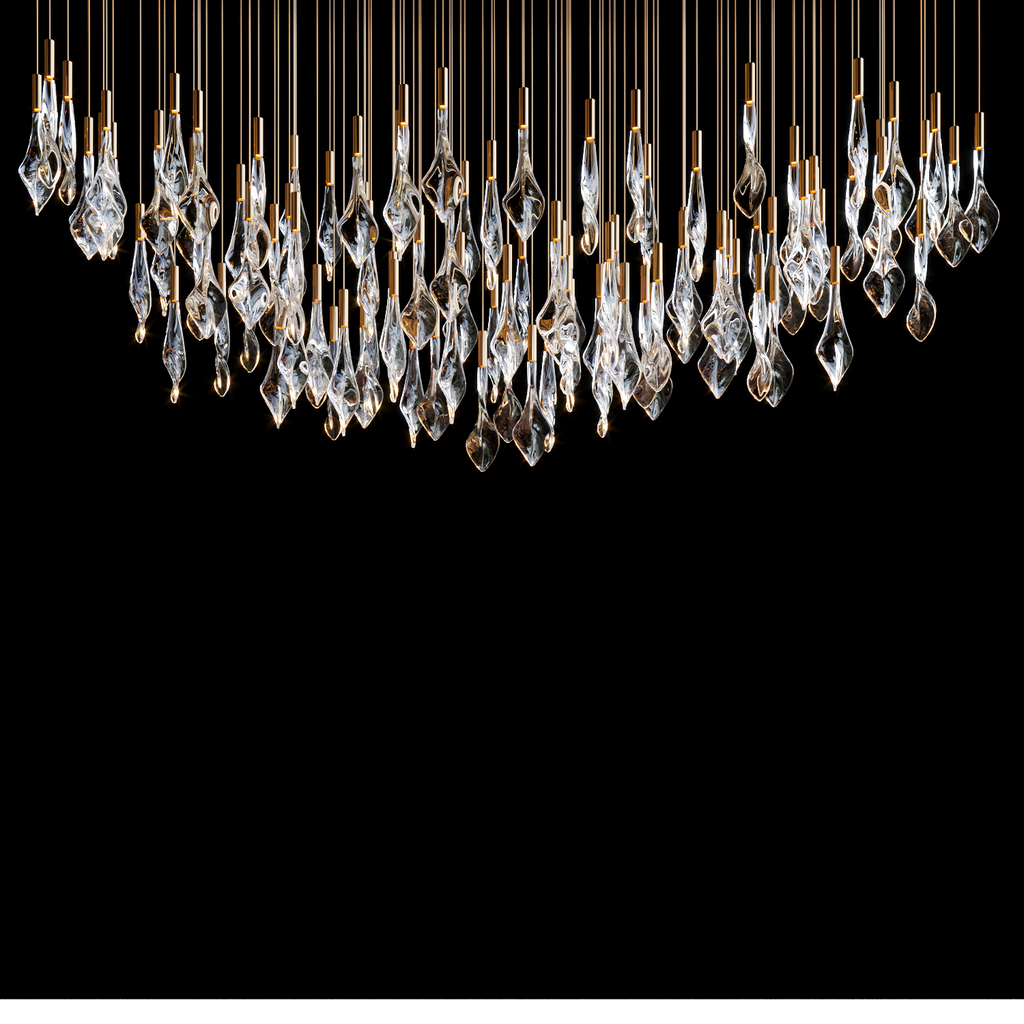 Crystal Flame Rain Chandelier