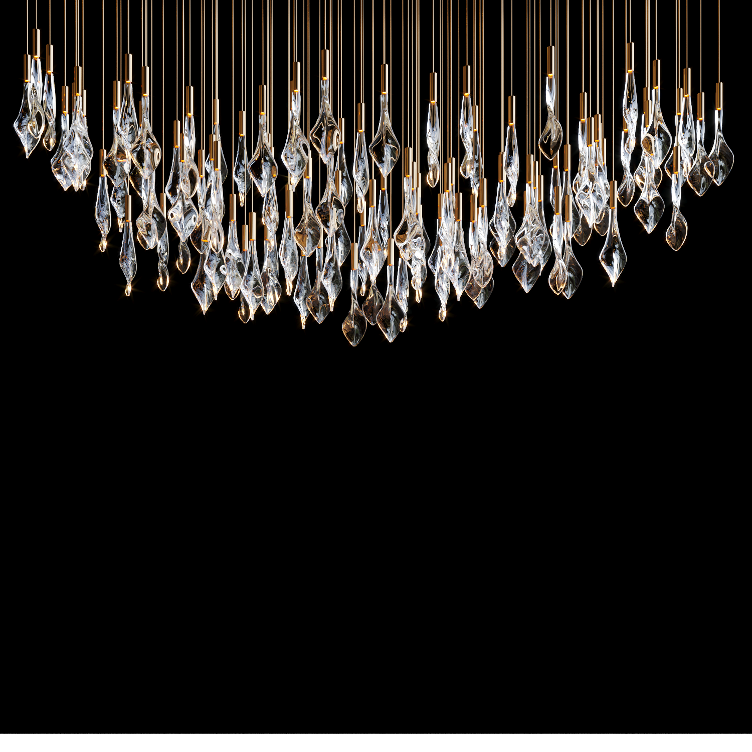 Crystal Flame Rain Chandelier