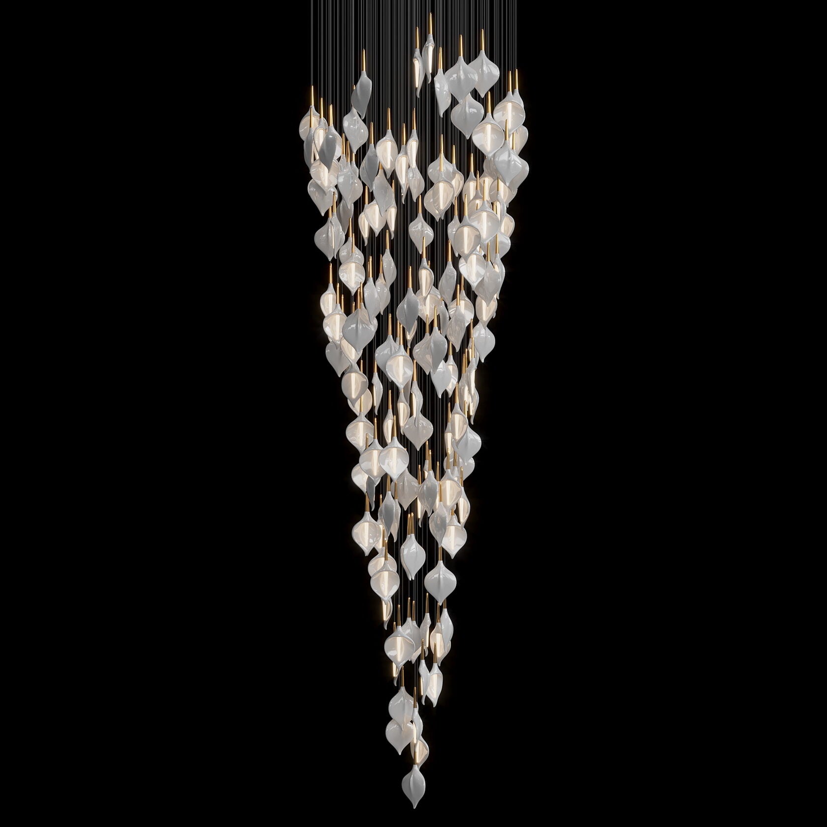 Gold Petal Cluster Chandelier