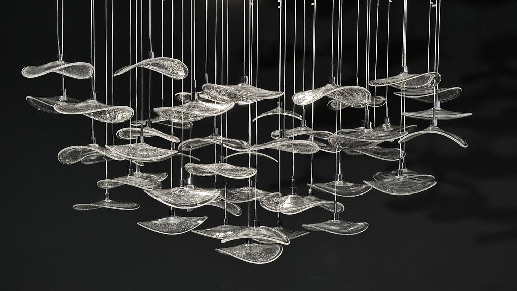 Smoke Glass Manta Cluster Chandelier