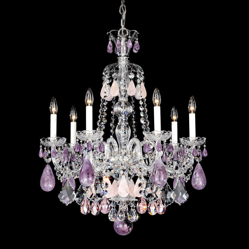 Maria Classic Green Purple Luxury Rock Crystal Chandelier by Bling Lighting Studio