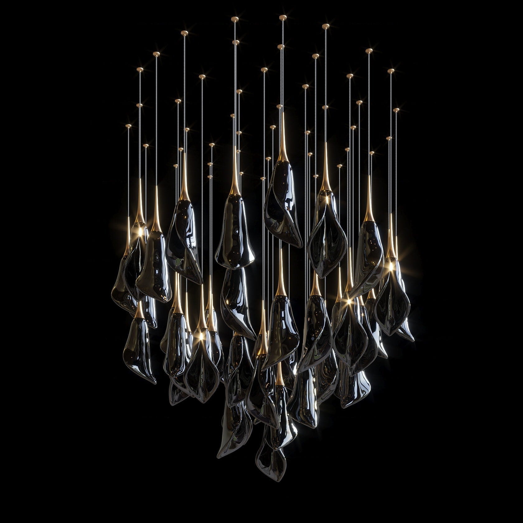 White Petal Drop Chandelier