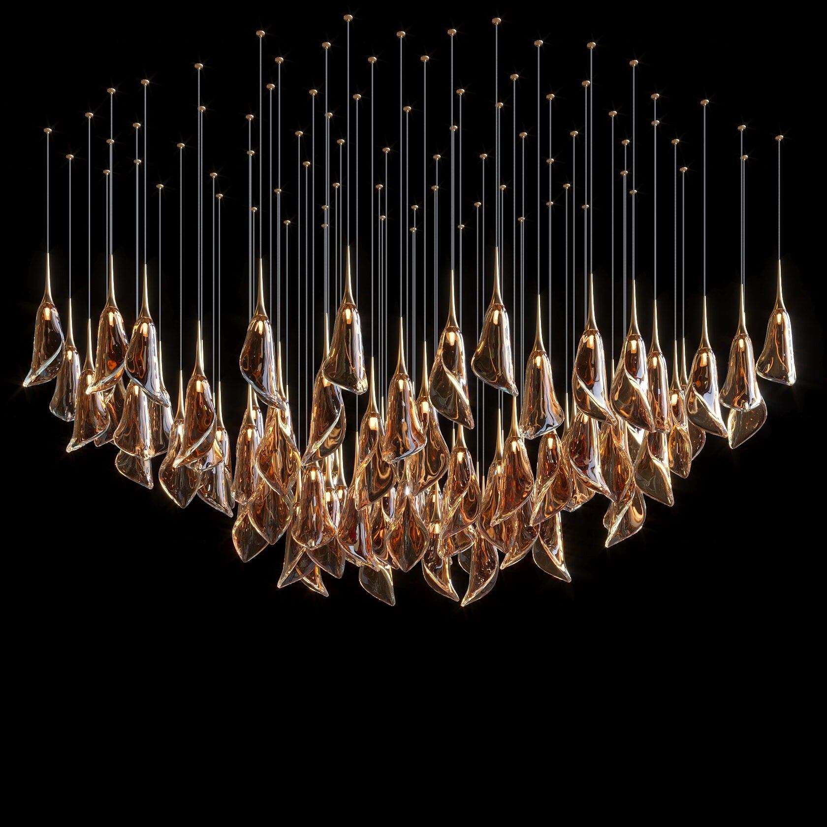 Crystal Petal Drop Chandelier