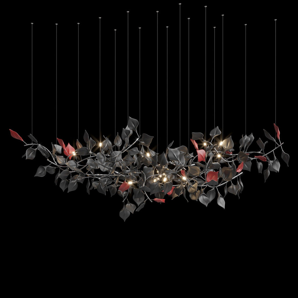 White Leaf Branch Chandelier