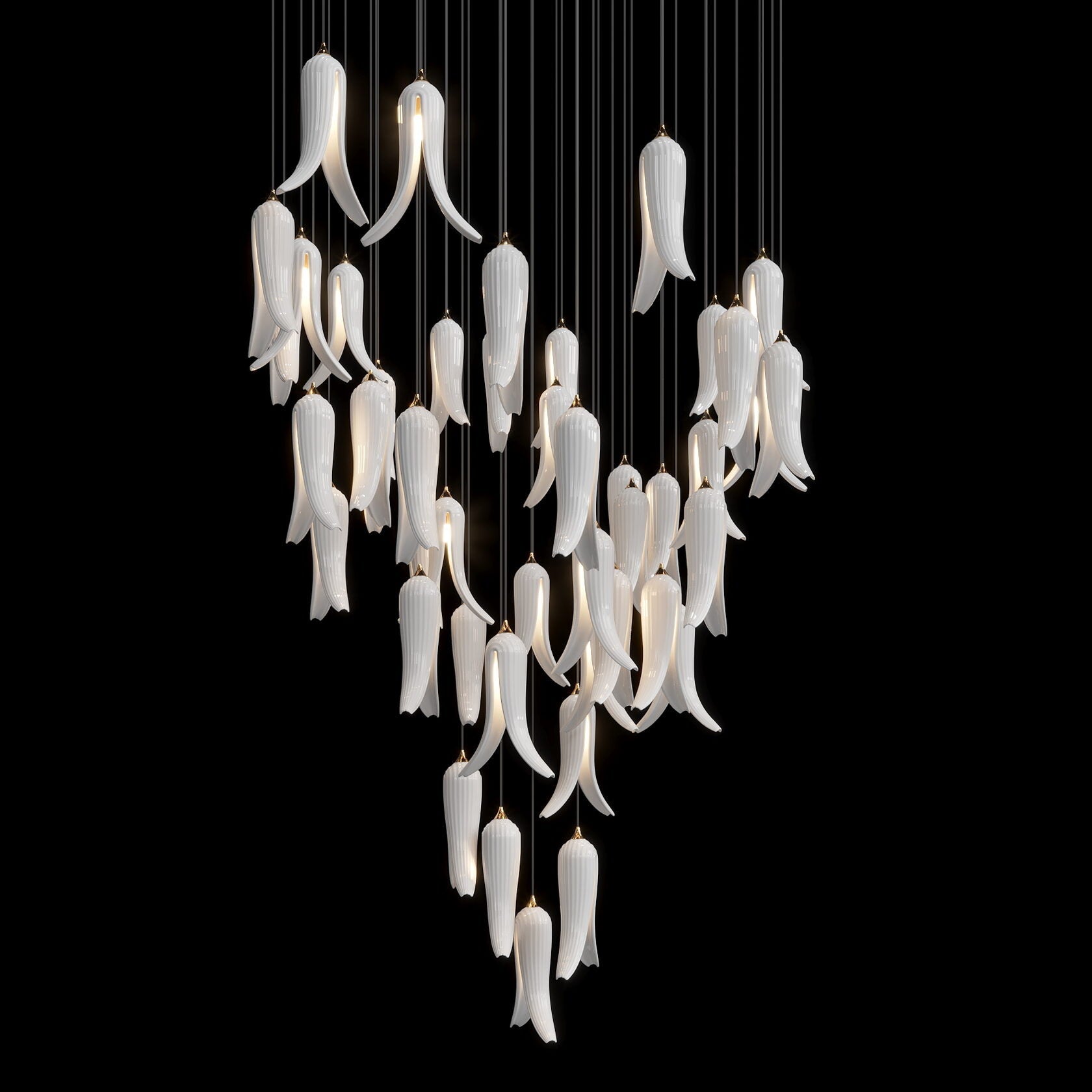 White Pepper Cascade Chandelier