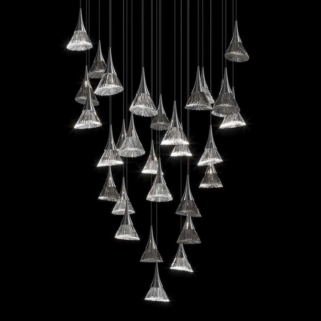 Crystal Fringe Cone Chandelier