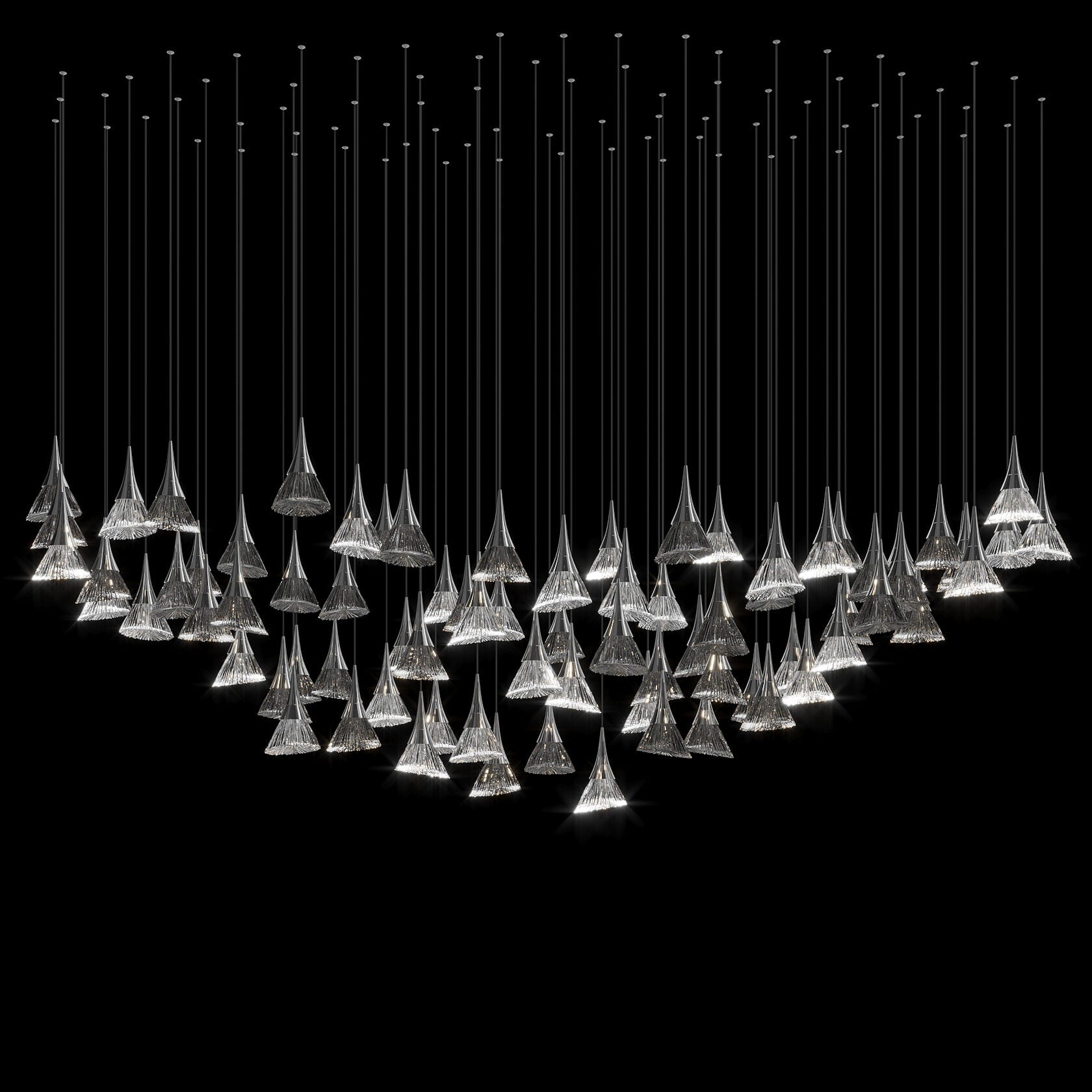 Crystal Fringe Cone Chandelier