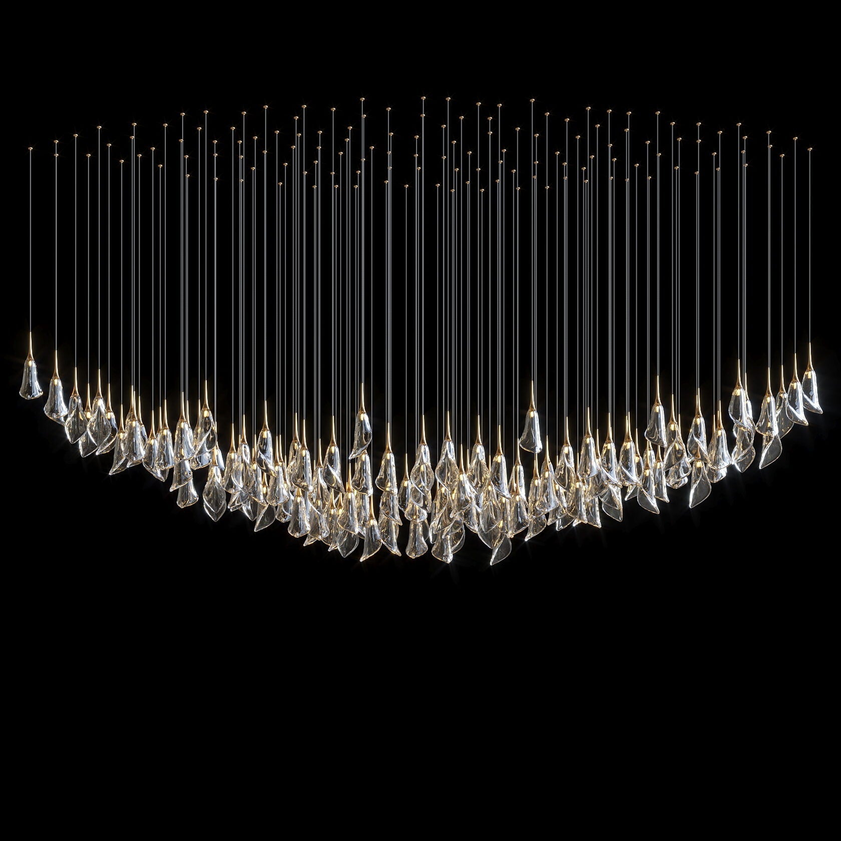 Crystal Petal Drop Chandelier