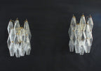 Murano Wall Lamp | 16 Clear Poliedri Glass | Set of 2