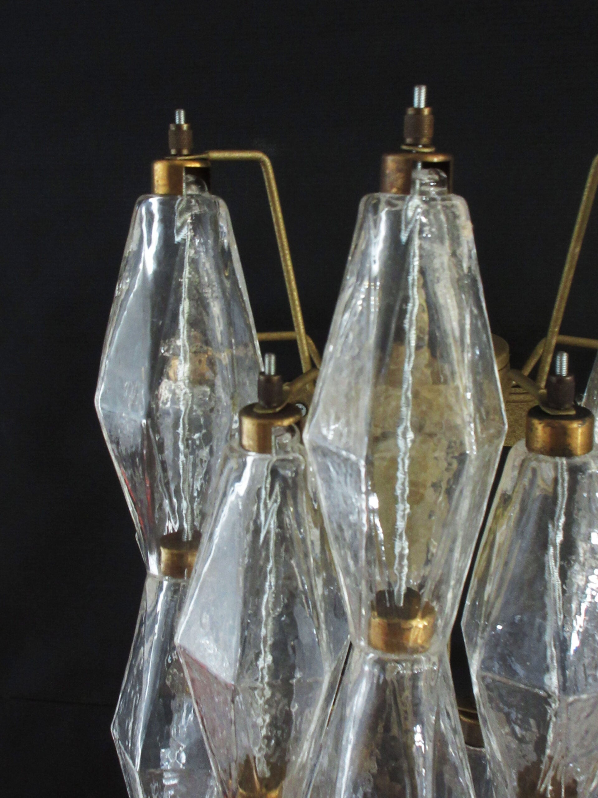 Murano Wall Lamp | 16 Clear Poliedri Glass | Set of 2