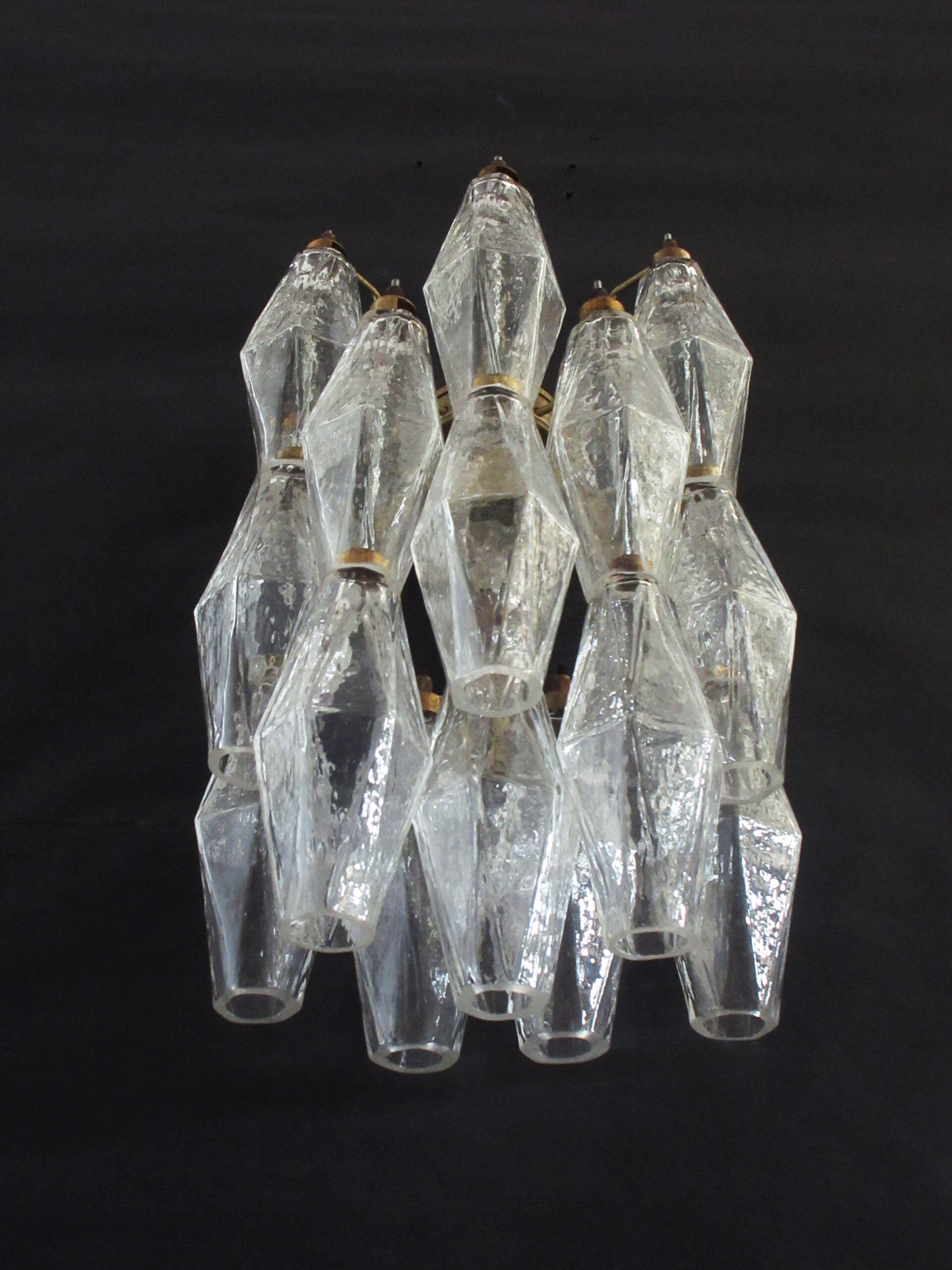 Murano Wall Lamp | 16 Clear Poliedri Glass | Set of 2