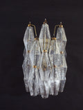 Murano Wall Lamp | 16 Clear Poliedri Glass | Set of 2