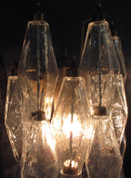 Murano Wall Lamp | 16 Clear Poliedri Glass | Set of 2