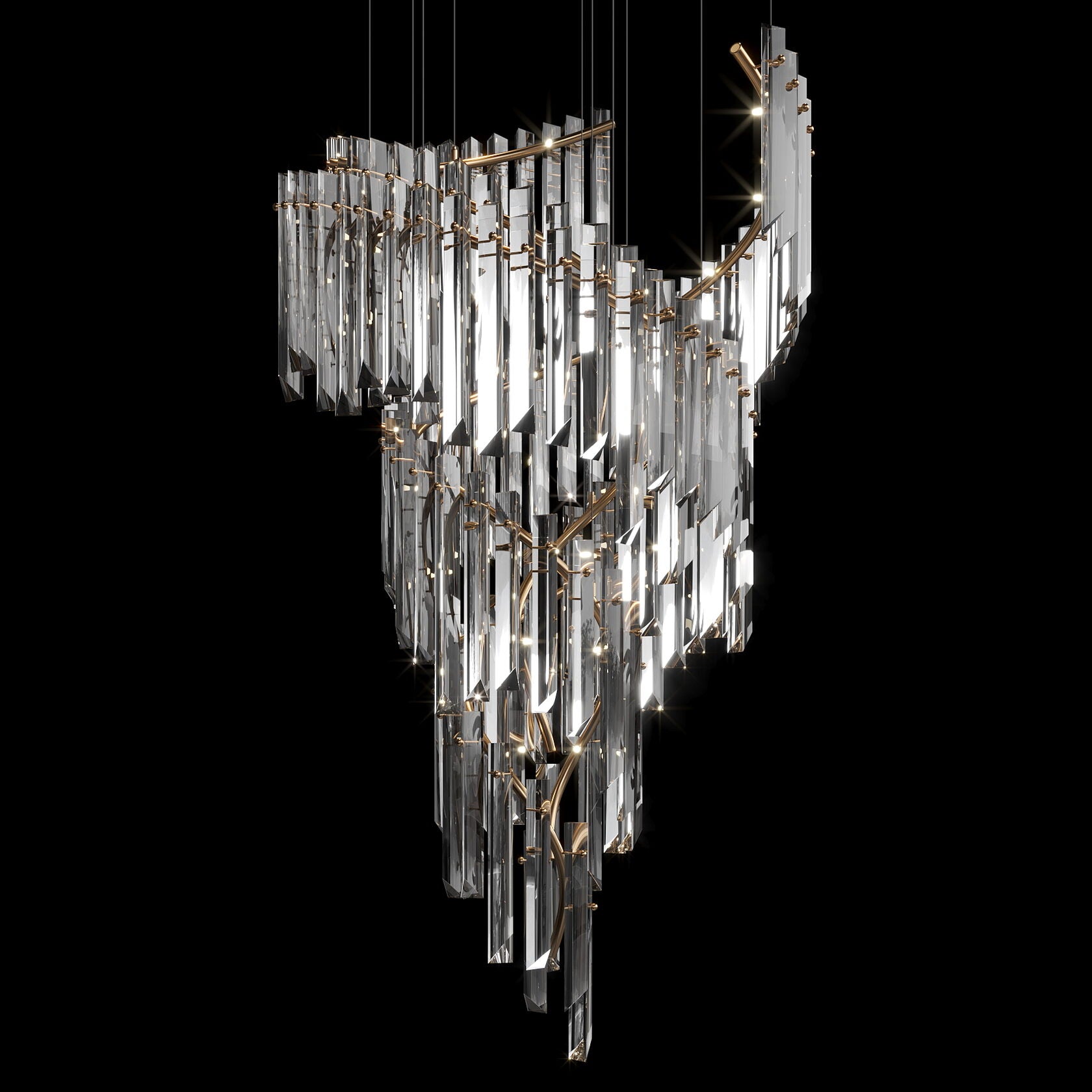 Crystal Prism Waterfall Chandelier
