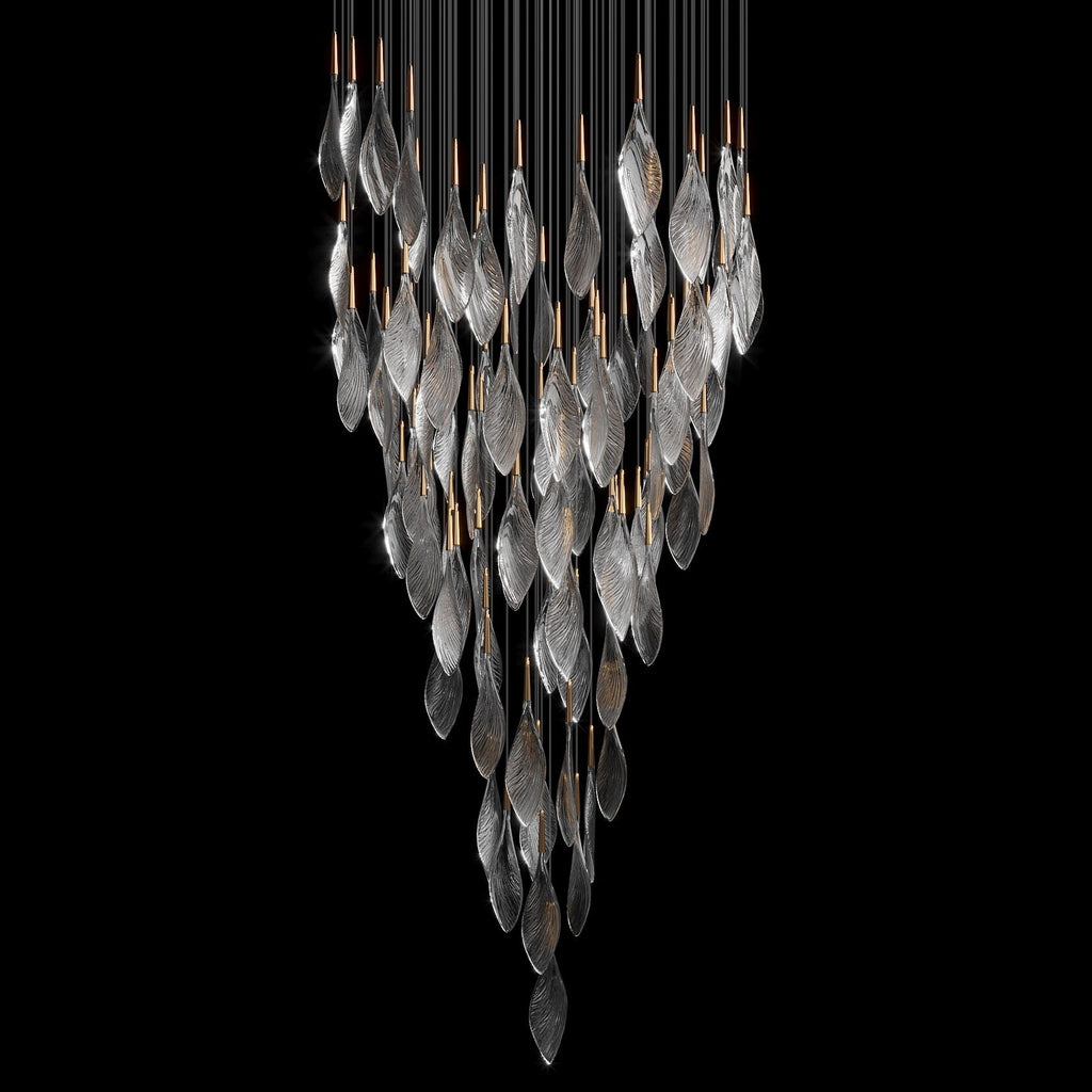 Smoke Feather Cascade Chandelier