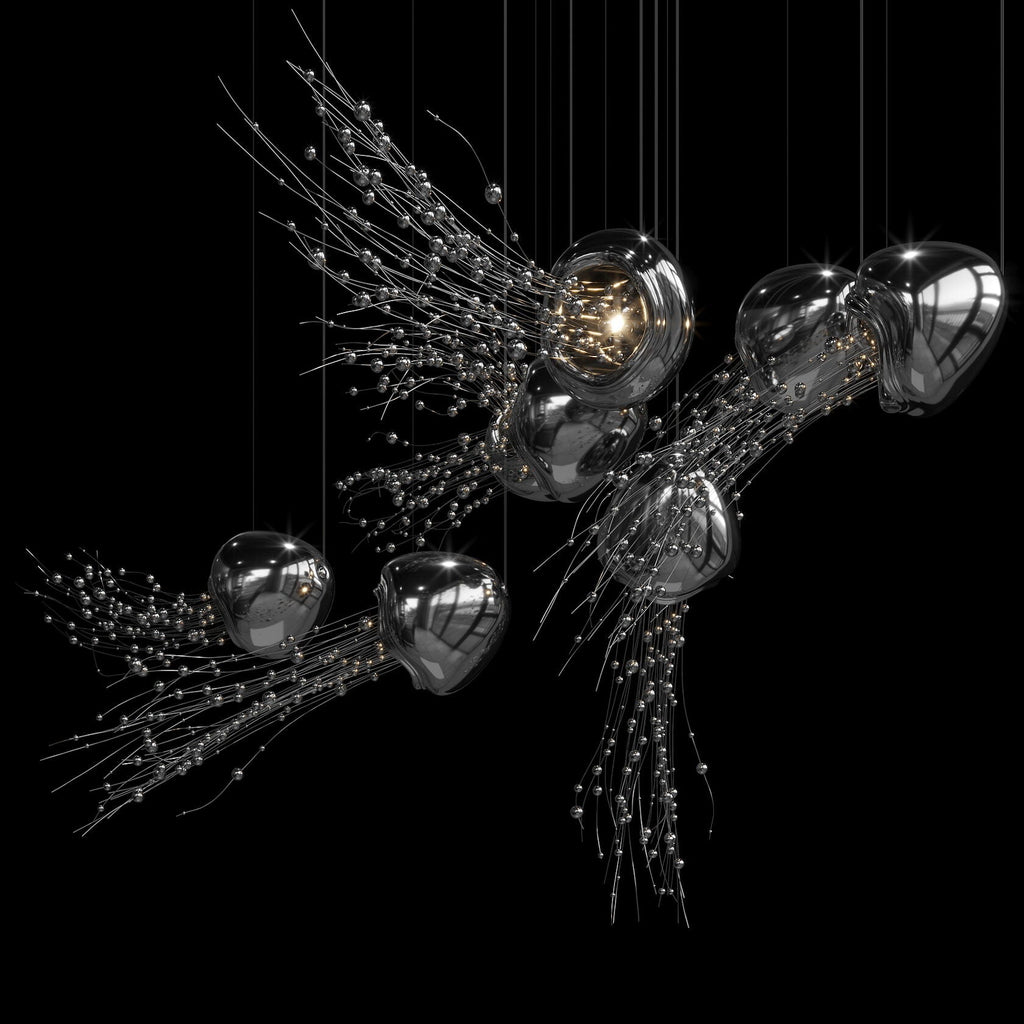 White Jellyfish Trio Chandelier