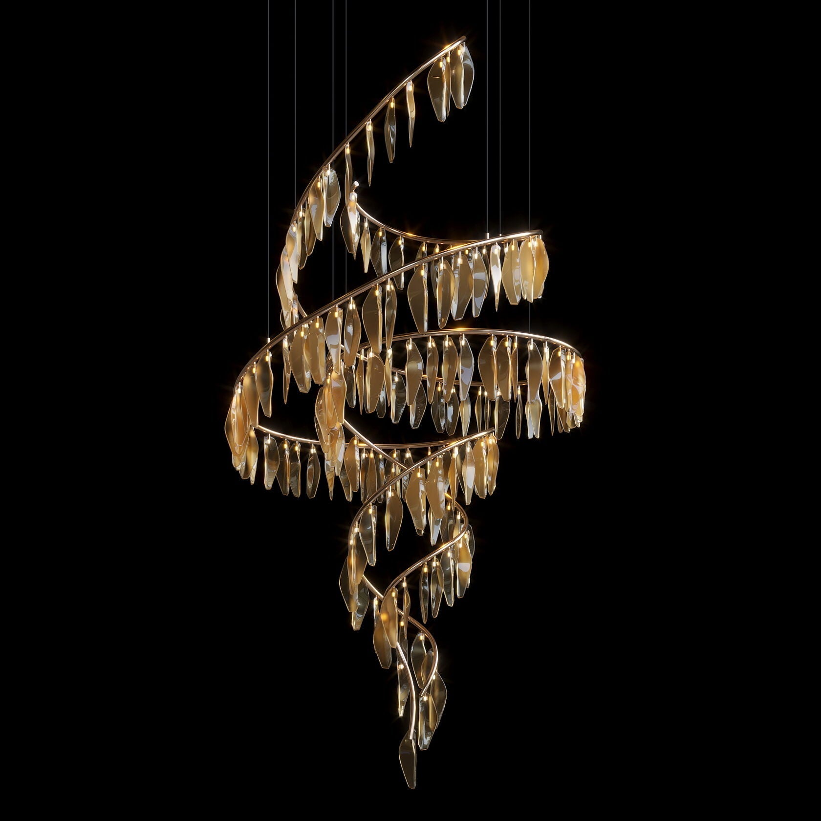 Spiral Crystal Ribbon Chandelier