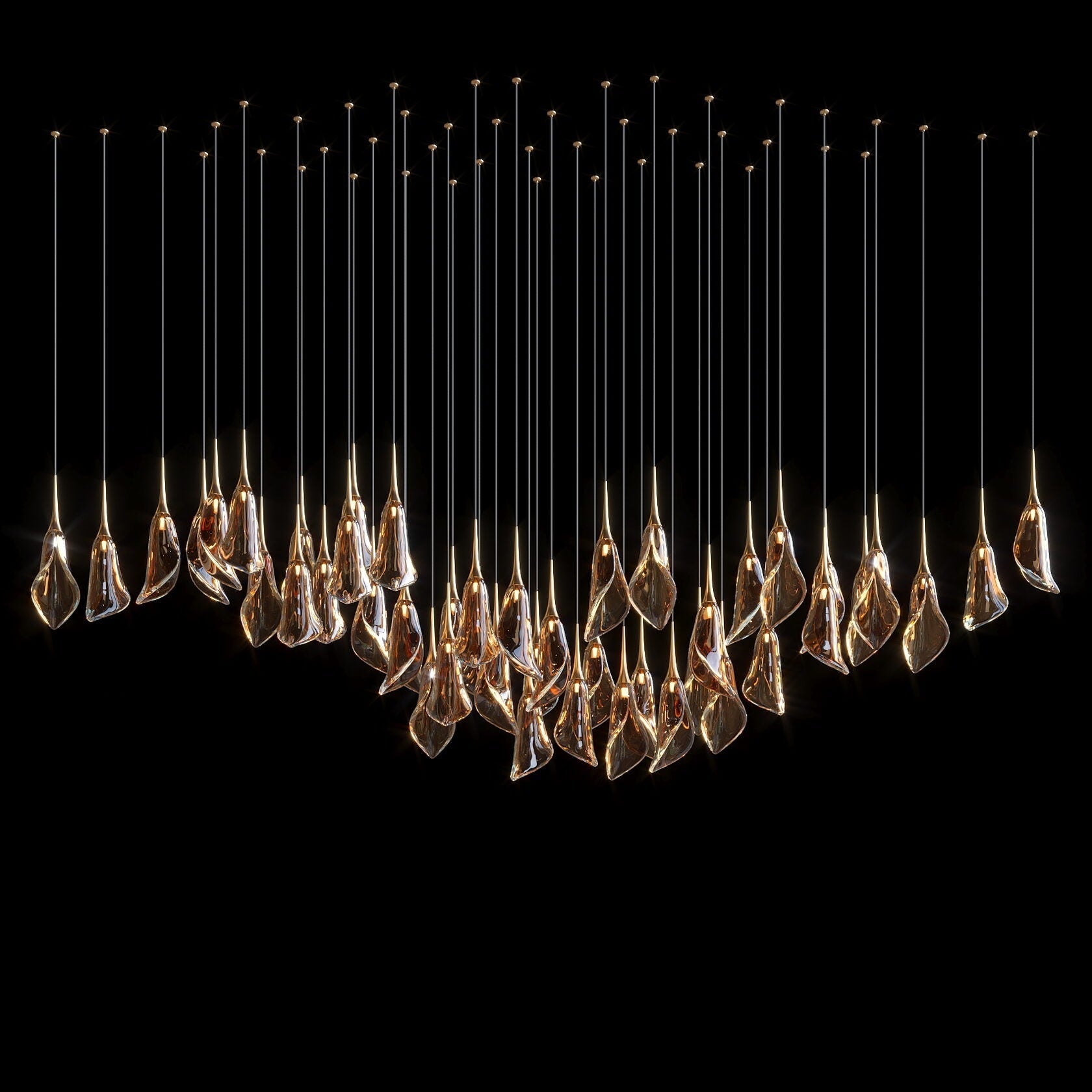 Crystal Petal Drop Chandelier