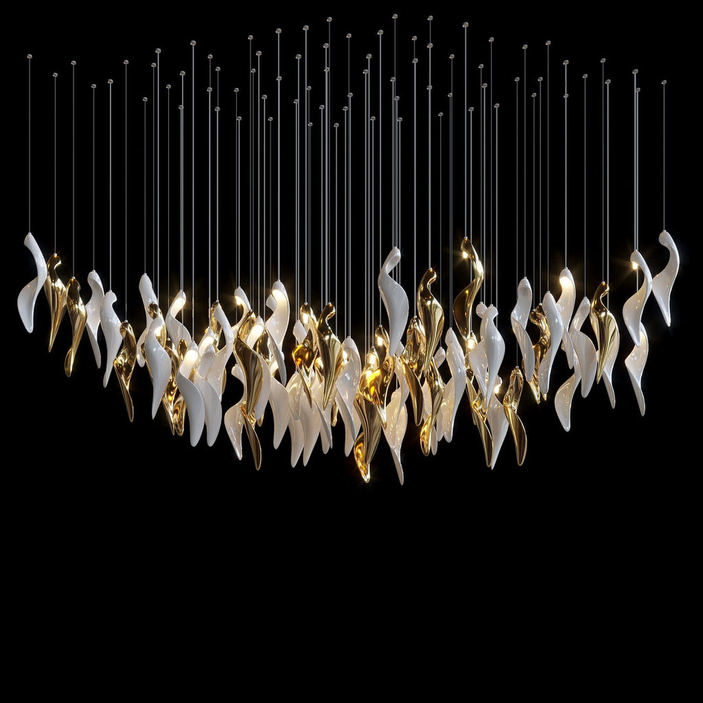 White Gold Calla Cascade Chandelier