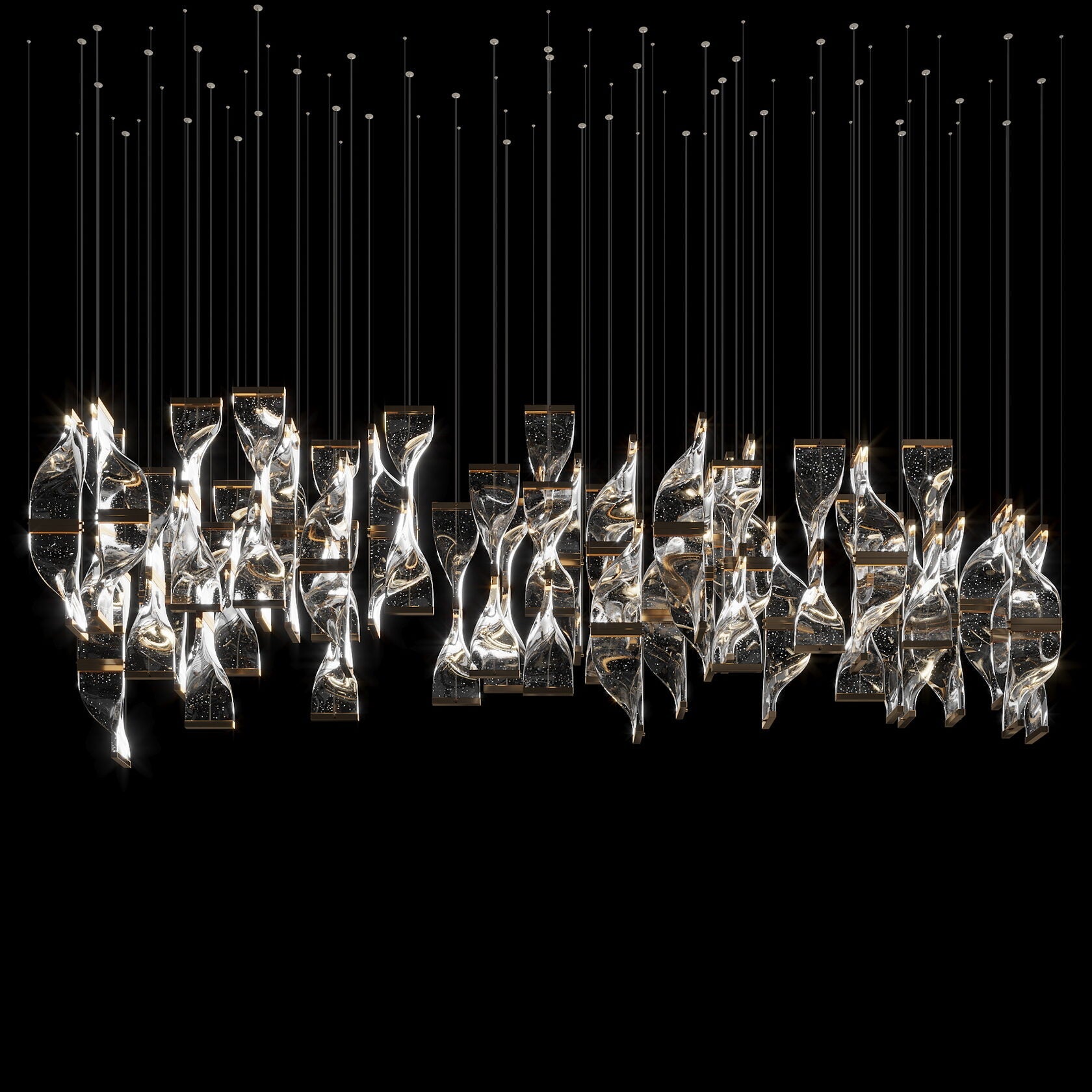 Crystal Twist Panel Chandelier