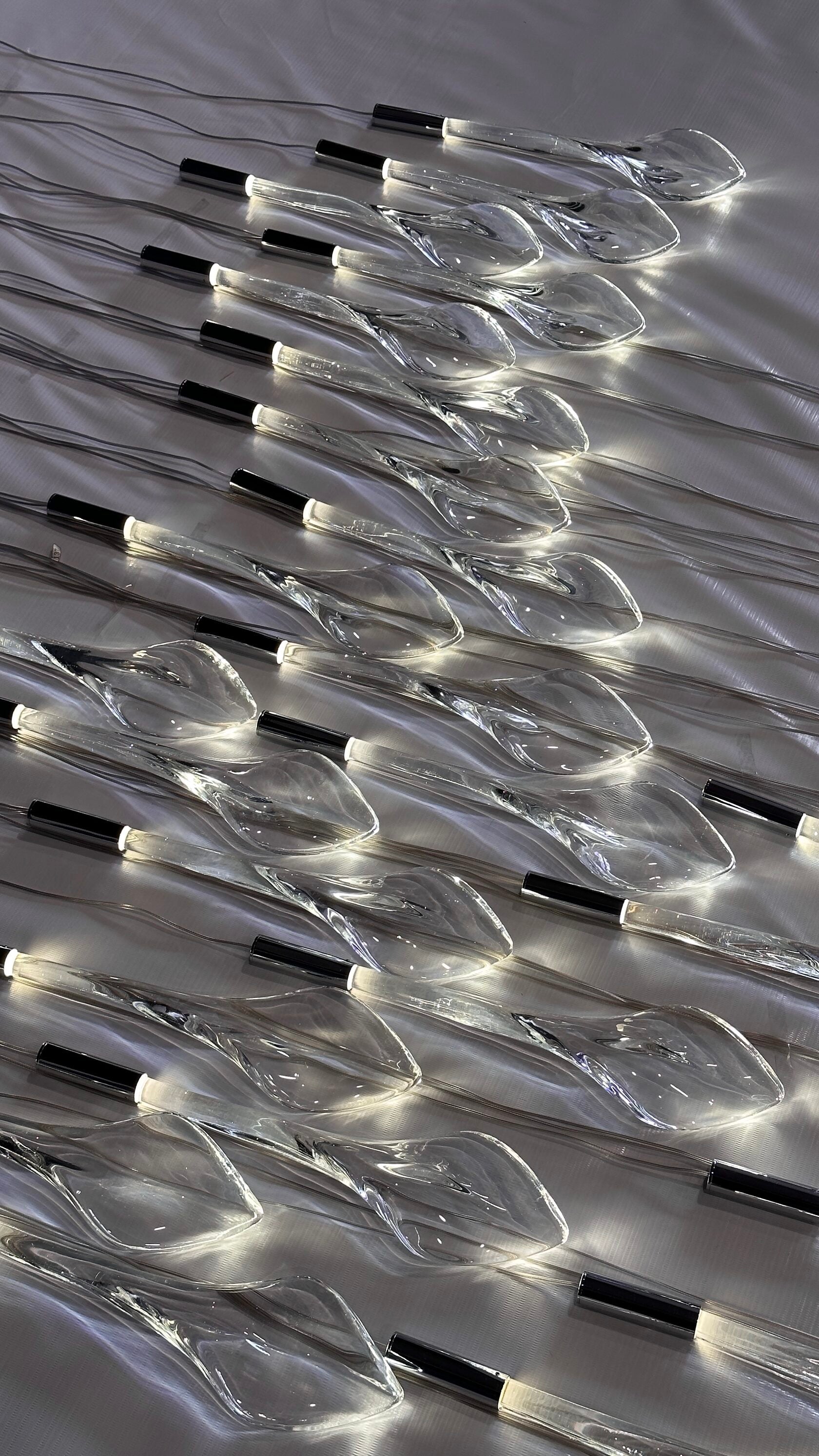 Crystal Flame Rain Chandelier