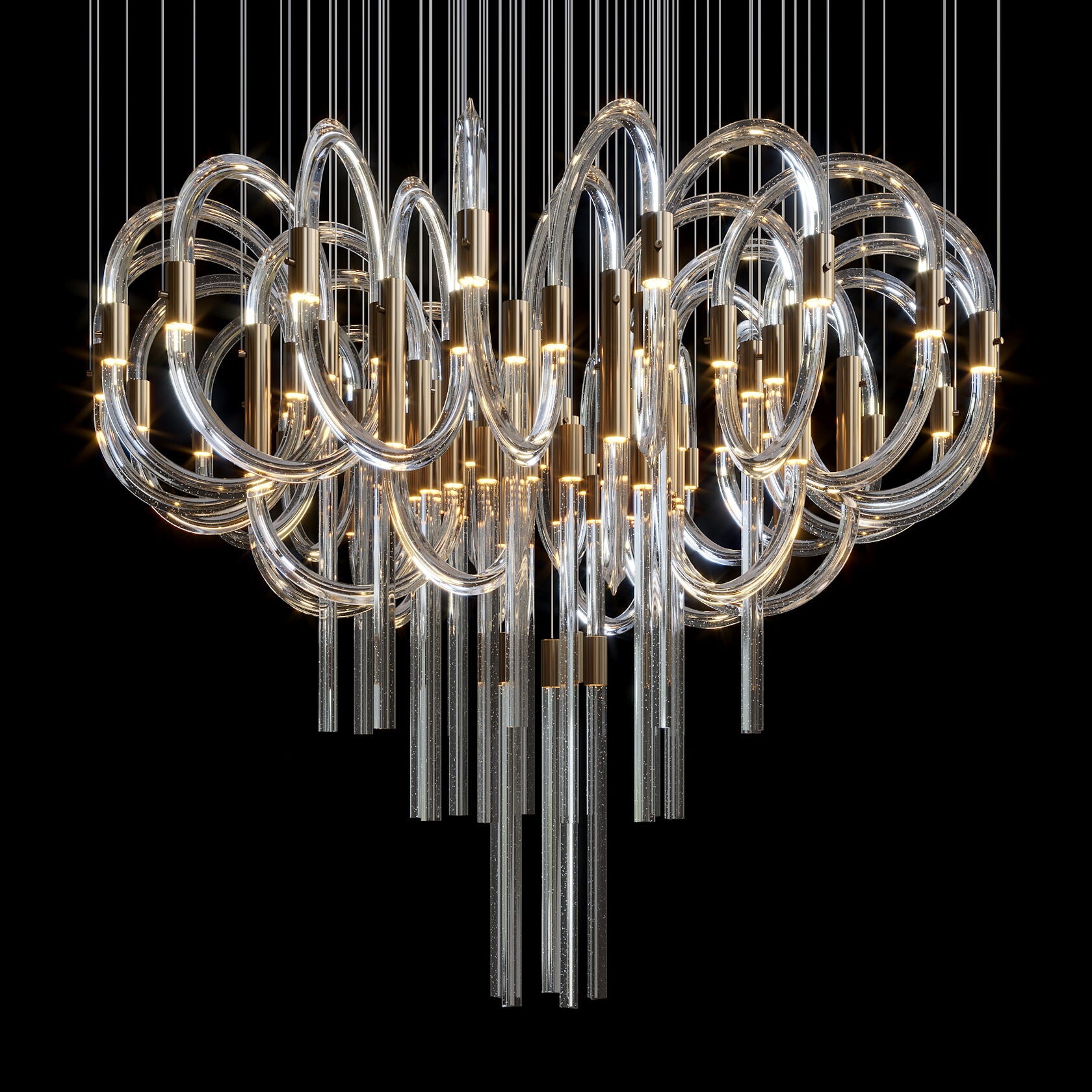Crystal Ring Rain Chandelier