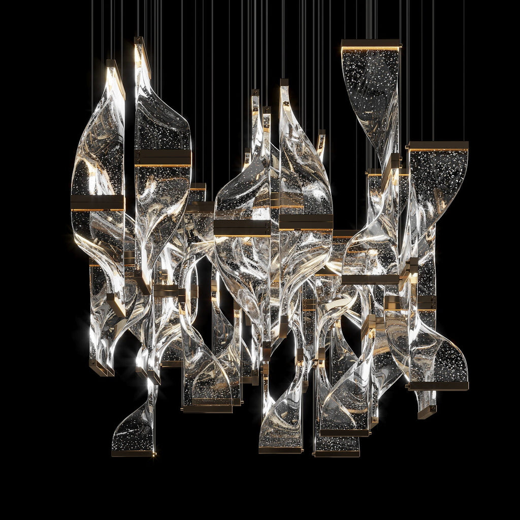 Crystal Twist Panel Chandelier