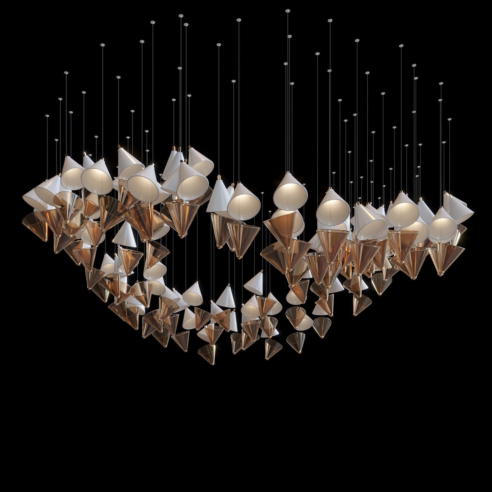 Ivory Cone Garland Chandelier