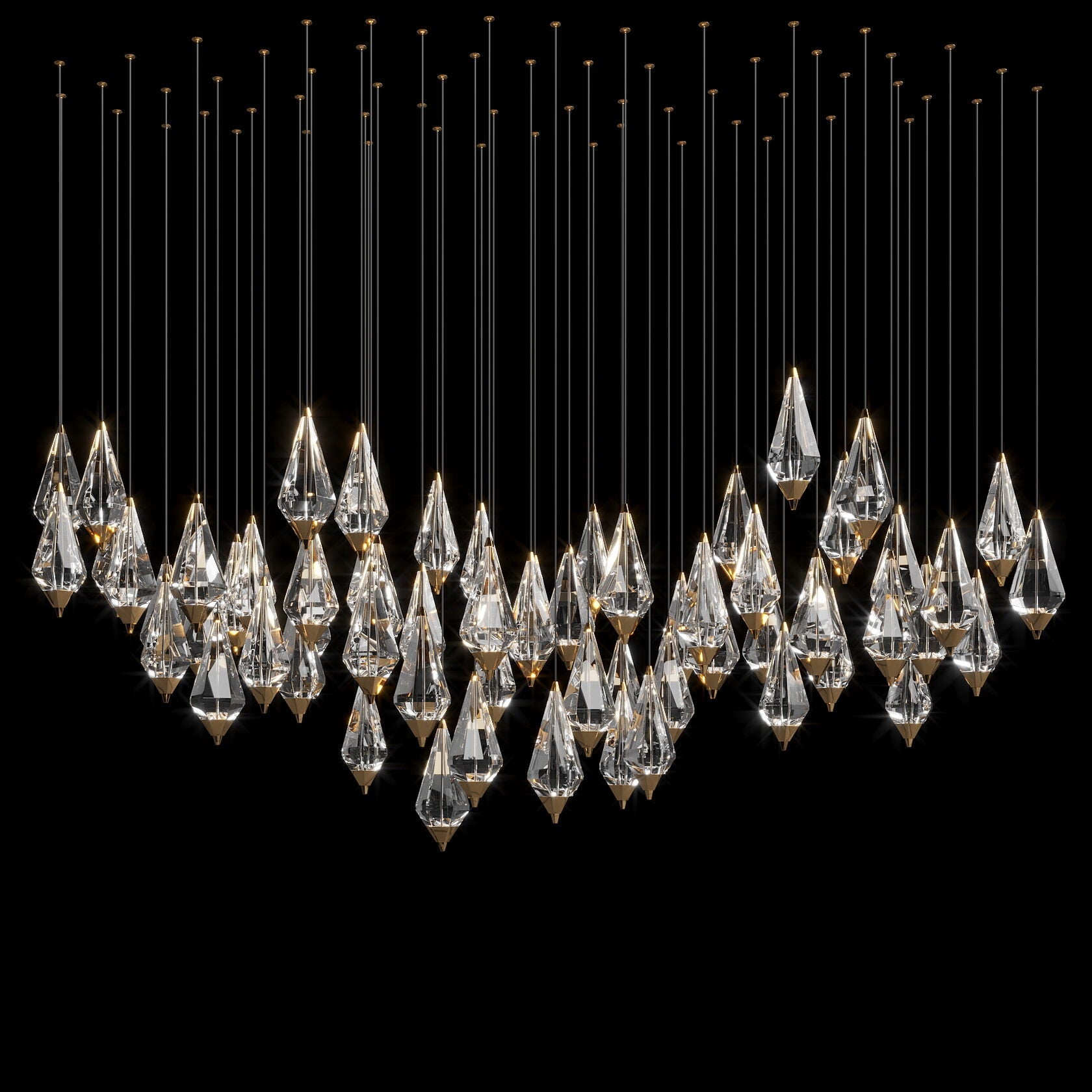 Crystal Teardrop Cascade Chandelier
