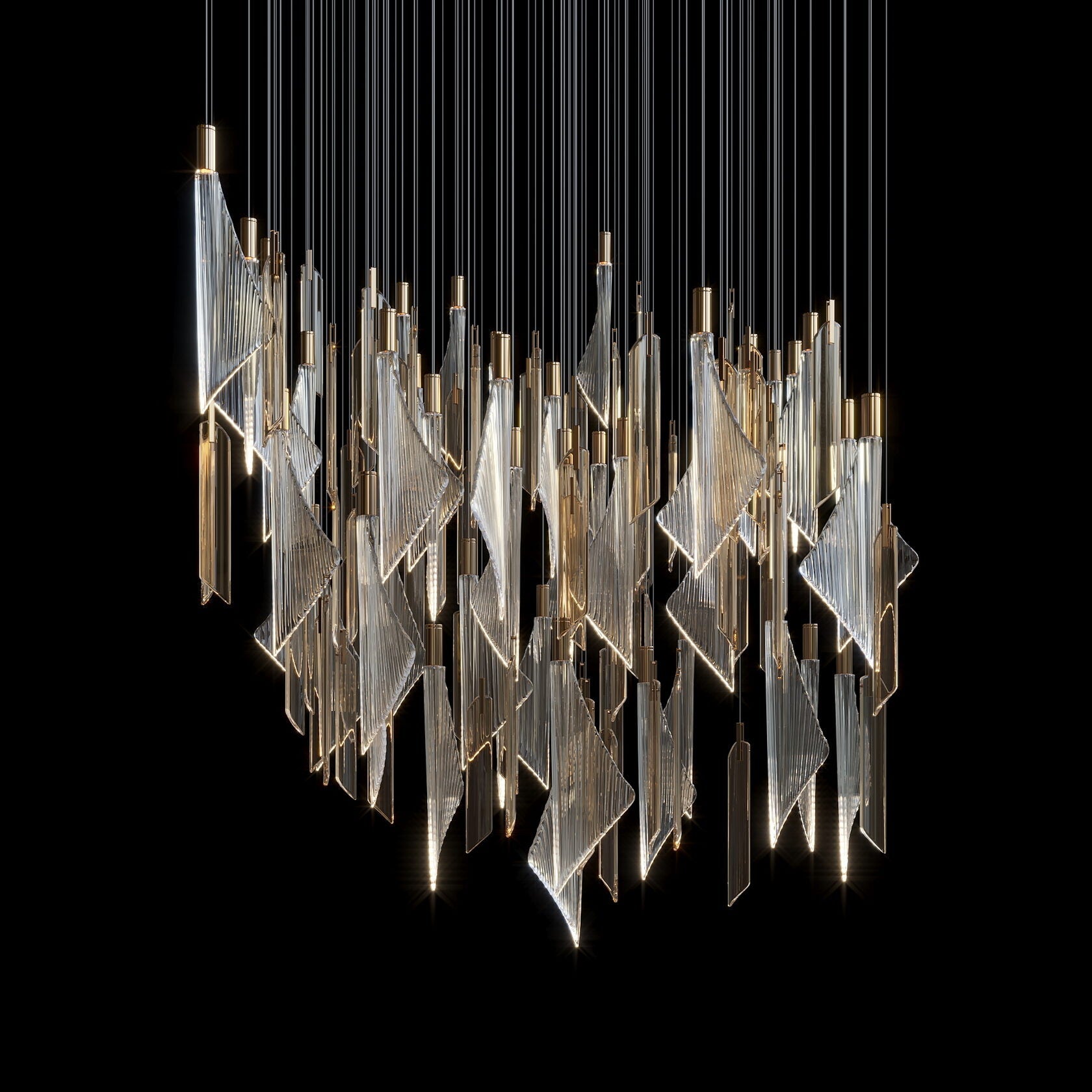 Crystal Sail Cascade Chandelier