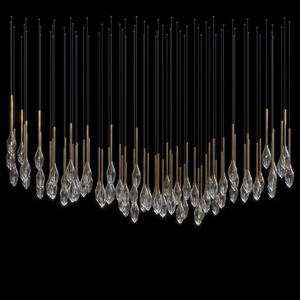 Crystal Raindrop Reed Chandelier